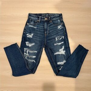 Distressed Blue Jeans